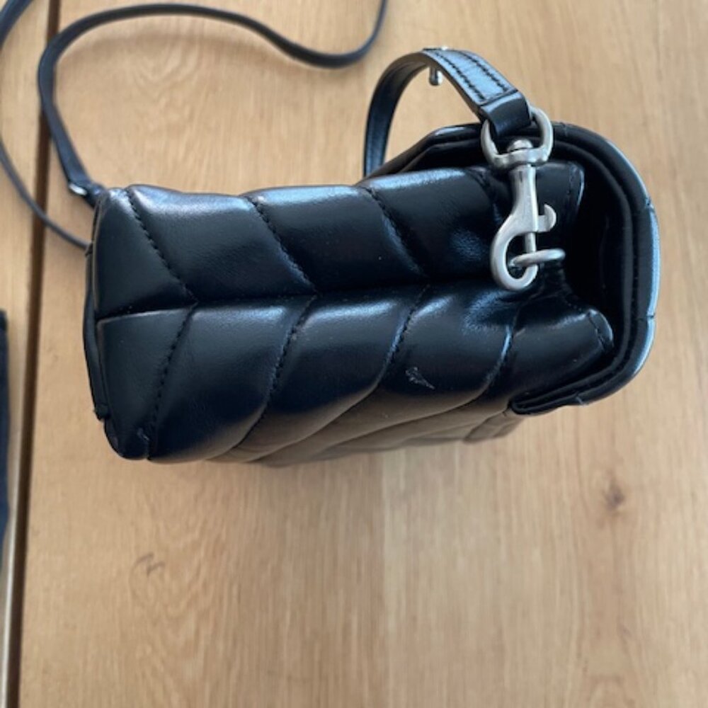 Saint Laurent Calfskin Y Quilted Monogram Toy Loulou Crossbody Bag Black - Picture 9 of 15